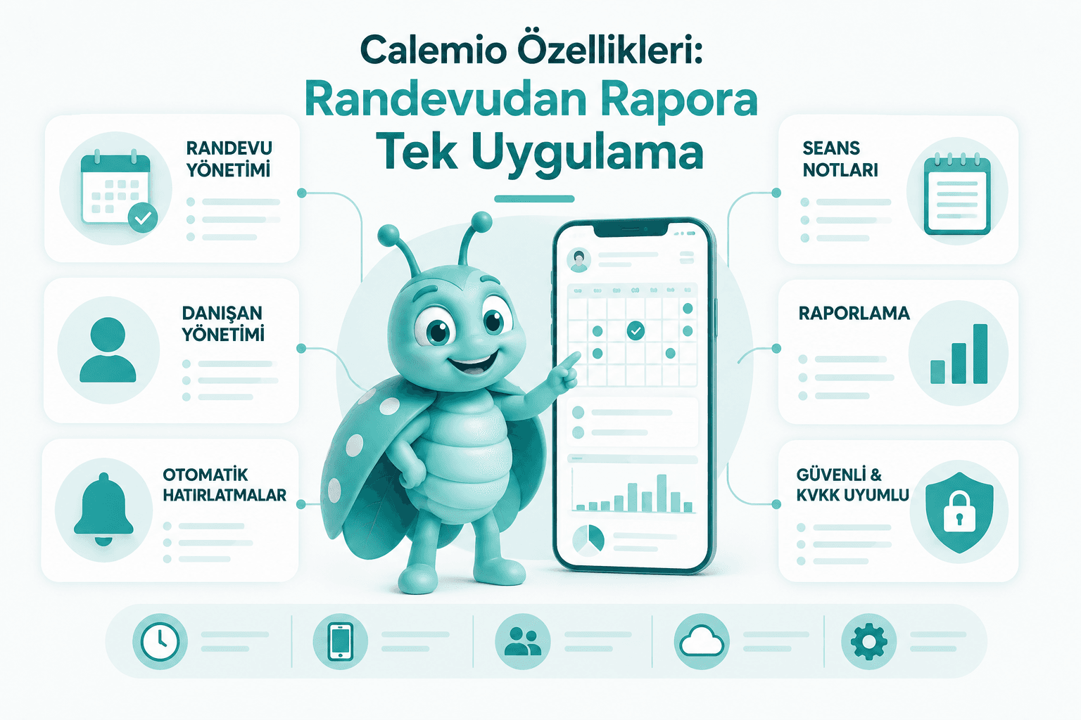 Calemio Features: One App from Booking to Reports