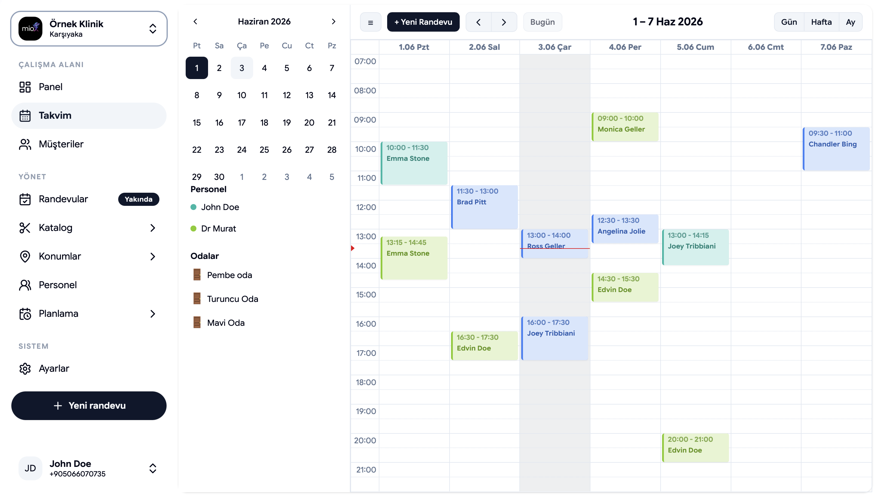 Calemio spa booking app, spa dashboard screenshot